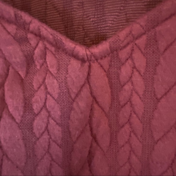 NWT TORRID Burgundy Cable Knit Fluted Dress - Picture 9 of 9
